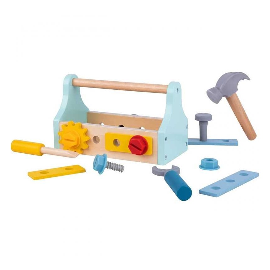 Tooky Toys Medinė įrankių dėžė, rinkinys 18 vnt. – 3