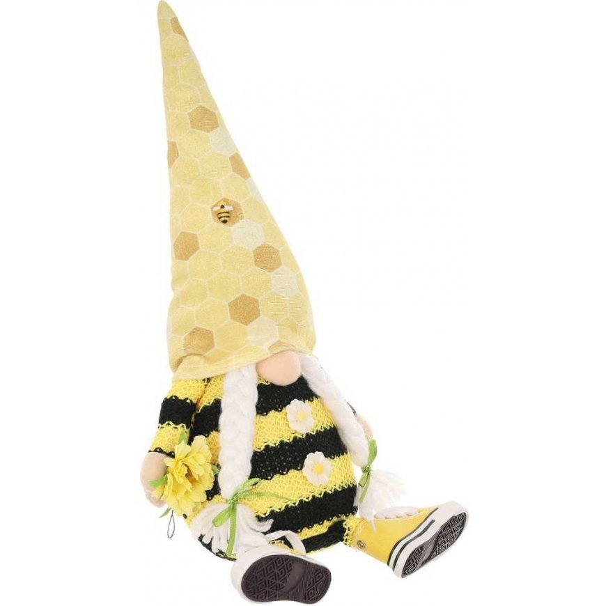 Saska Garden SKRZAT GNOM SIEDZĄCY PSZCZÓŁKA 35+6CM W TRAMPKACH DEKORACJA WIOSENNA – 4