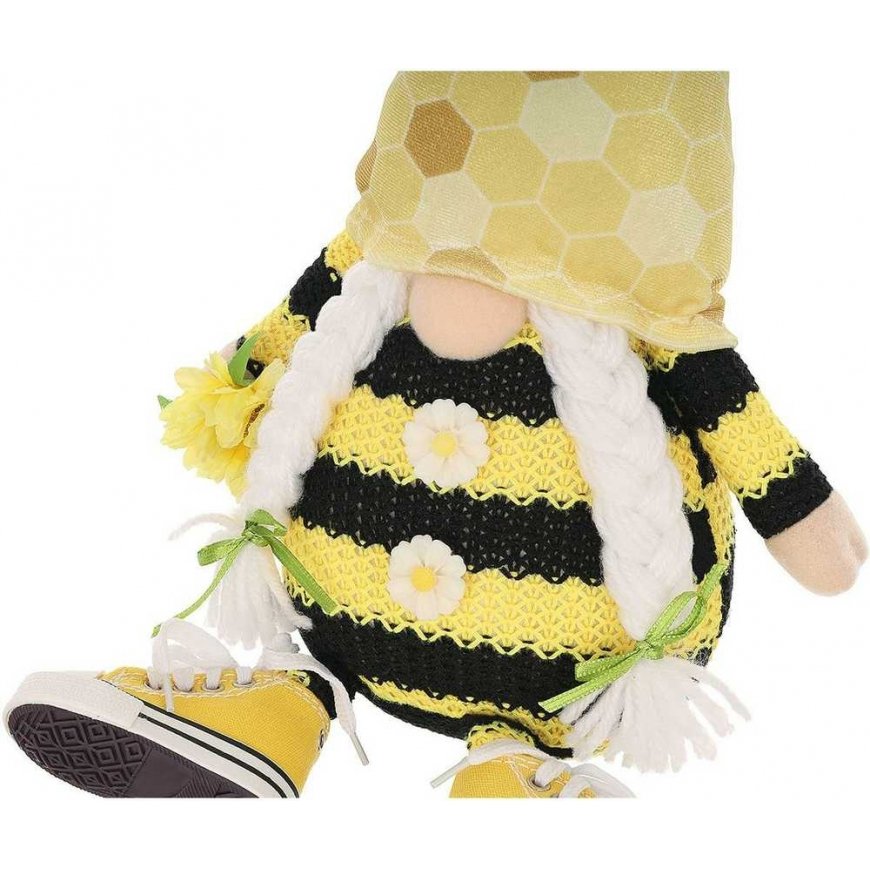 Saska Garden SKRZAT GNOM SIEDZĄCY PSZCZÓŁKA 35+6CM W TRAMPKACH DEKORACJA WIOSENNA – 5