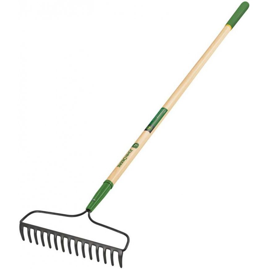 Truper Dirvos greblys su medine rankena, 166cm, 15 dantu John Deere®