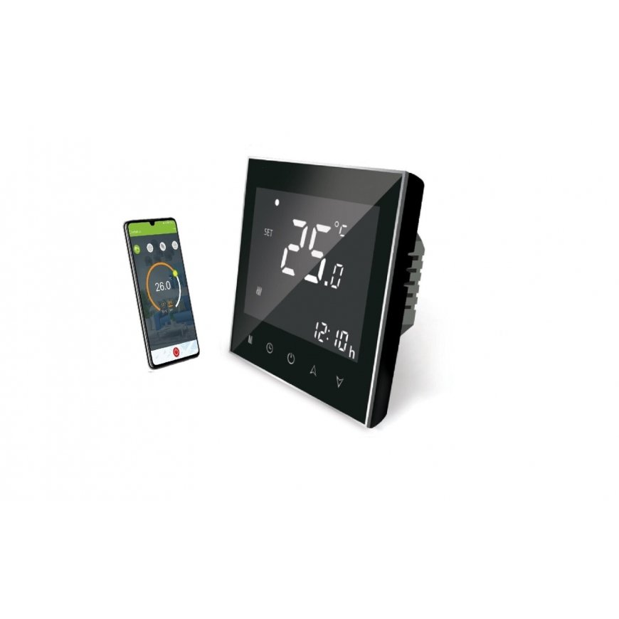 SPRING TR2000-1WB, Thermostat, for electric underfloor heating, black