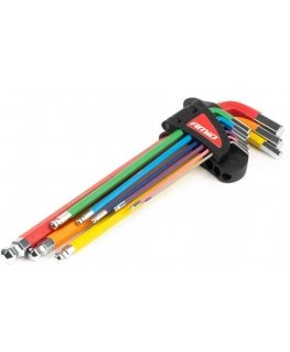 Hex Wrenches with Ball Extra Long Hex Keys, 9 pcs in a set. amio-04299