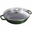 Staub cast iron wok with lid - 30 cm, Green