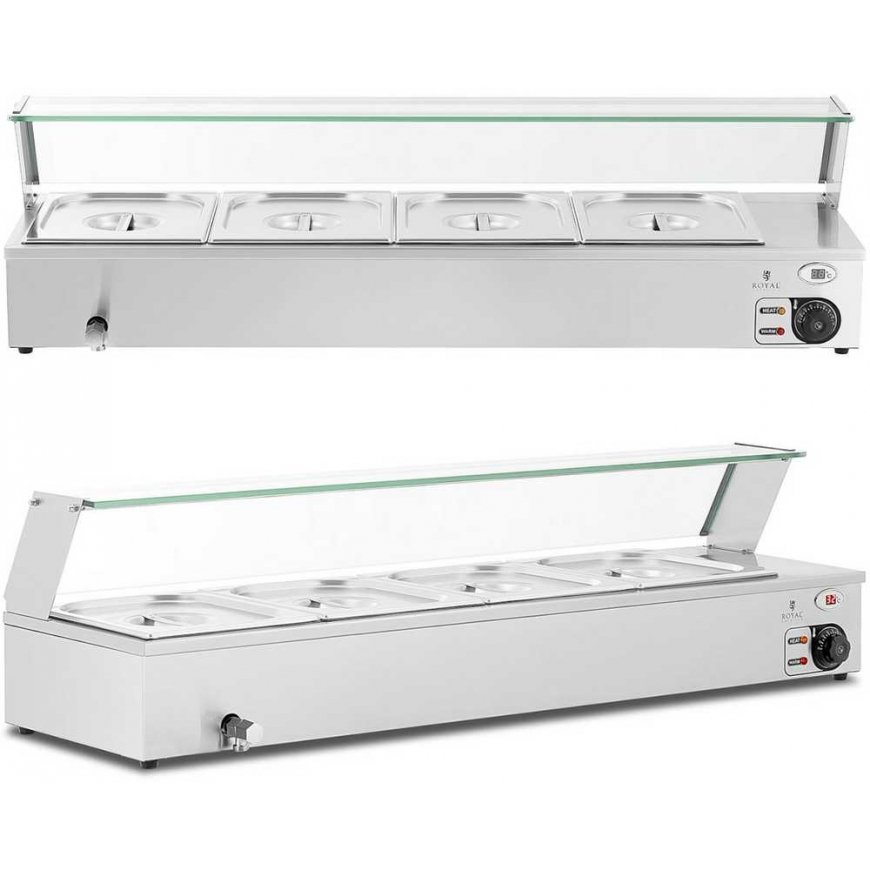 Royal Catering Electric food warmer with glass protection, 2000 W
