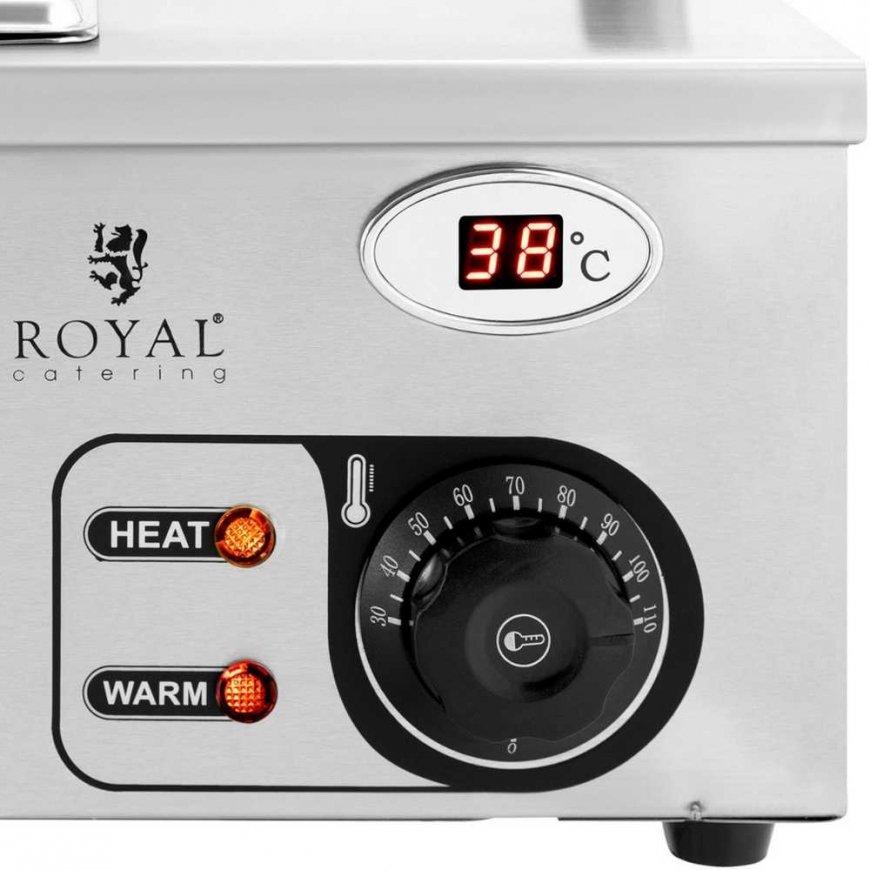 Royal Catering Elektrinis maisto šildytuvas su stiklo apsauga, 2000 W – 3