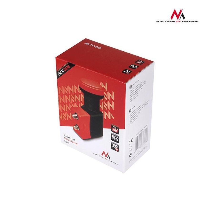 MACLEAN MCTV-670 Maclean MCTV-670 TWIN 2 receiver LNB 0.1dB switch High Gain – 2