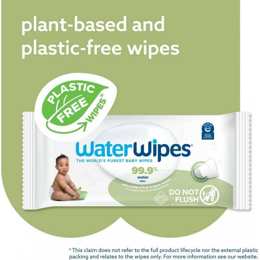WATERWIPES BEKAVAPĖS DRĖGNOS SERVETĖLĖS 12 PAKUOČIŲ PO 60 VNT. SENSITIVE – 2