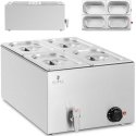 Royal Catering Elektrinis bemaras su kranu 4 x GN 1/4, 600 W Royal Catering Elektrinis bemaras su kranu 4 x GN 1/4, 600 W