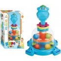 Lean Toys Hippopotamus Spinner with Balls for Babies Blue Lean Toys Hippopotamus Spinner with Balls for Babies Blue