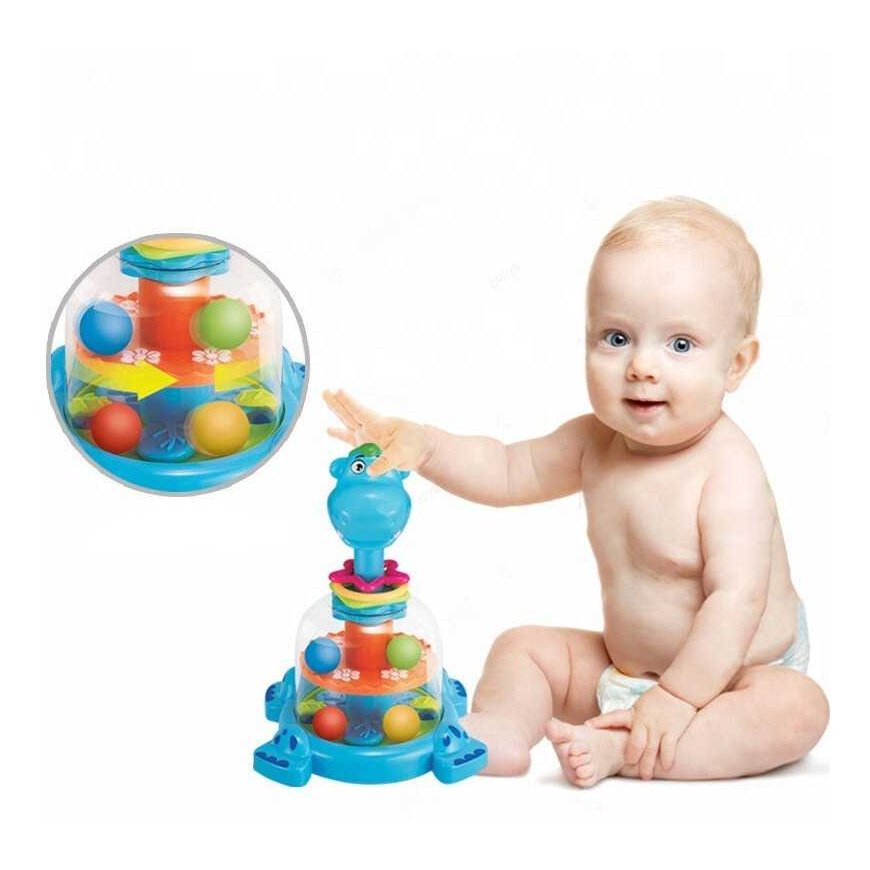 Lean Toys Hippopotamus Sukamasis su kamuoliukais Kūdikiams Mėlynas – 2
