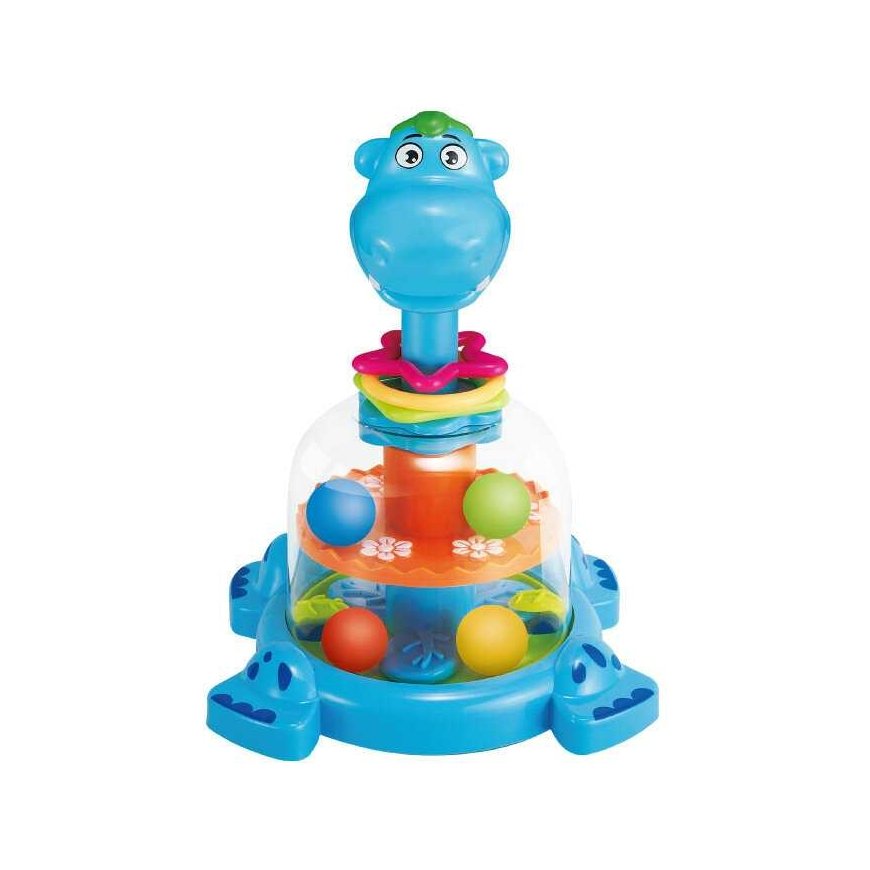 Lean Toys Hippopotamus Sukamasis su kamuoliukais Kūdikiams Mėlynas – 4