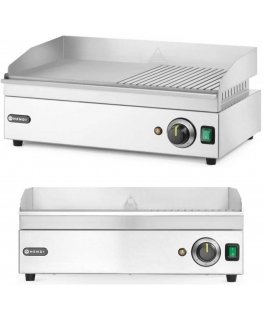 Hendi Electric grill with smooth and ribbed plate, 2400 W