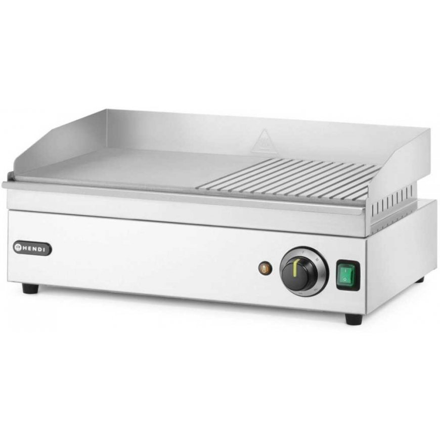 Hendi Electric grill with smooth and ribbed plate, 2400 W – 2