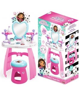 Smoby Koci Domek Gabi Duża Toaletka su lustrem i taboretem + 10 akcesoriów salon piękności