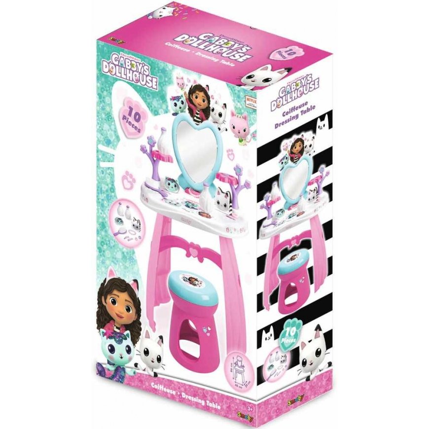 Smoby Koci Domek Gabi Duża Toaletka su lustrem i taboretem + 10 akcesoriów salon piękności – 2