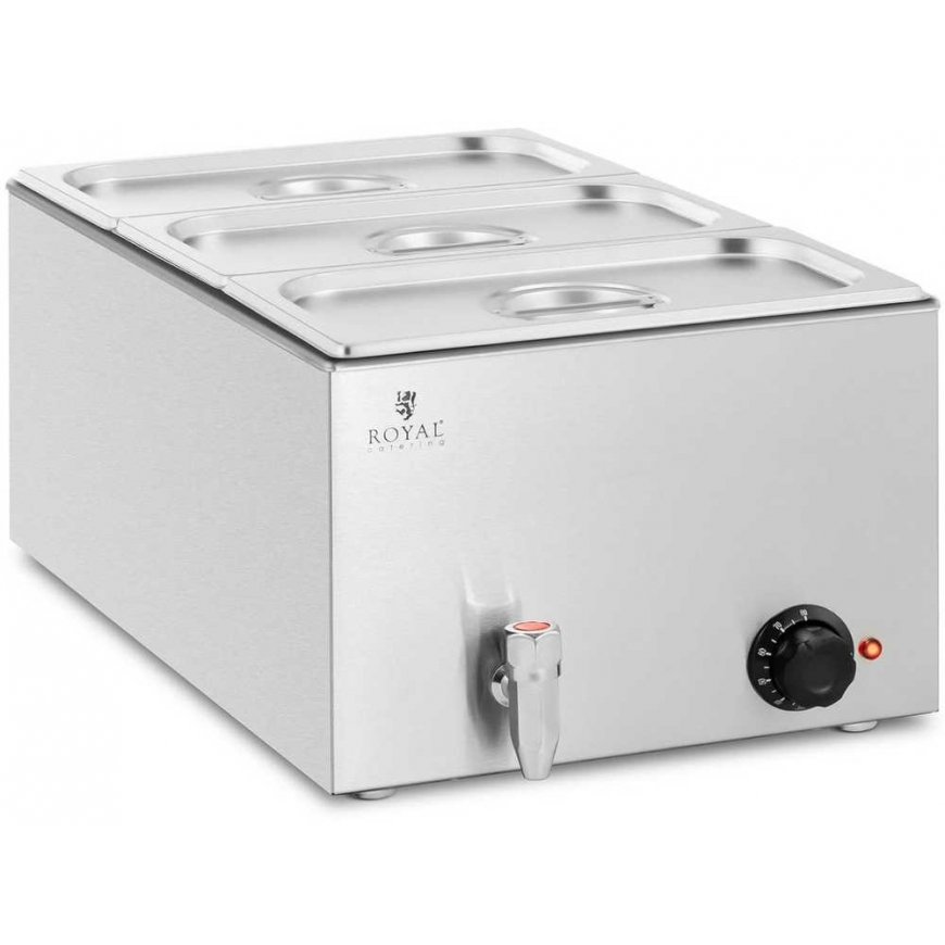 Royal Catering Elektrinis bemaras su kranu, 3 x GN 1/3, 600 W – 2