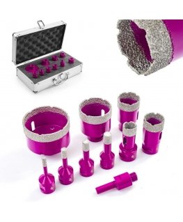 Spacetronik Diamond hole saws, bits for stoneware, 9 pcs in a set.