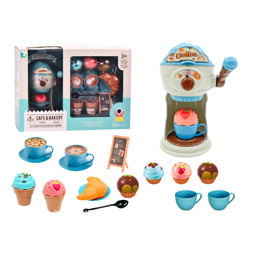 Lean Toys Set of Sweets Cafe Ice Creamy Machine Cups Muffins