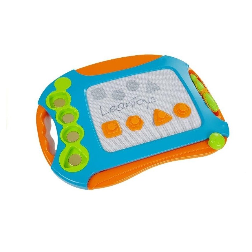 Lean Toys Magnetinė piešimo lenta su geometriniais antspaudais – 2