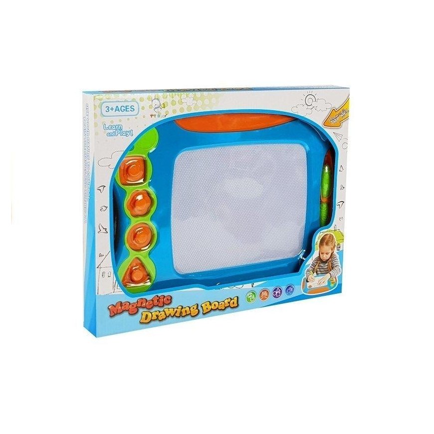 Lean Toys Magnetinė piešimo lenta su geometriniais antspaudais – 4