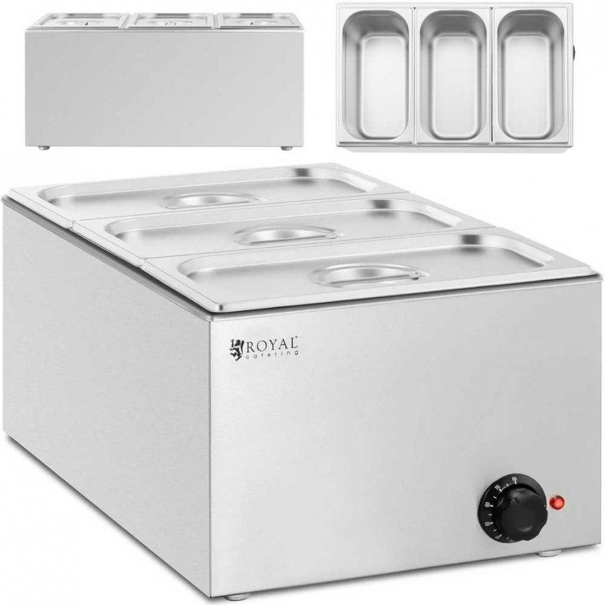 Royal Catering Elektrinis bemaras 3 x GN 1/3, 640 W, nerūdijantis plienas