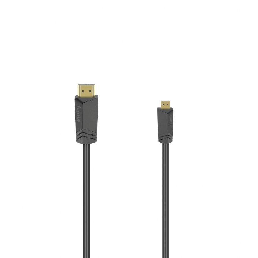 Hama 00205016 HDMI-kaapeli 1,5 m HDMI-tyyppi A (vakio) HDMI-tyyppi D (mikro) musta
