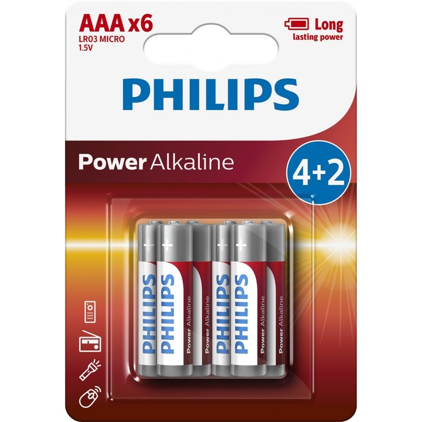 Philips Power Alkaline baterija LR03P6BP/10