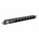 Lanberg PDU-PRO-07F-0200-BK maitinimo paskirstymo įrenginys 6 AC išvestis(ys / čių) 1U Juoda