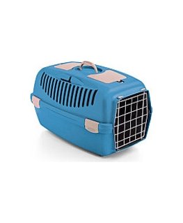 Transport cage Gulliver 2 with plastic door 55x36x35cm blue