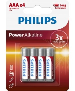 Philips Power Alkaline Battery LR03P4B/10