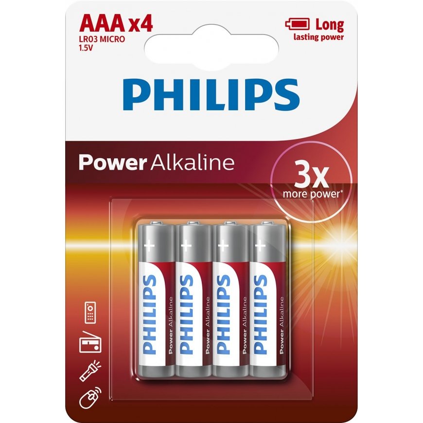 Philips Power Alkaline Baterija LR03P4B/10
