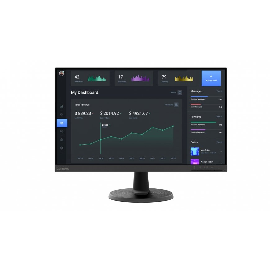 Lenovo C24-40 LED display 60,5 cm (23.8") 1920 x 1080 pikslit Full HD Must