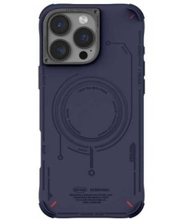 Skinarma Mecha Apple iPhone 16 Pro 6.3" Magnetic Charging case for the phone, blue color