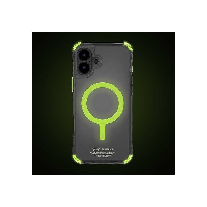Skinarma Saido Apple iPhone 16 Plus 6.7" Magnetic Charging dėklas telefonui žalios spalvos (niteglow) – 3