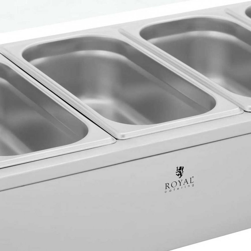 Royal Catering Buffet heater with glass protection, 6 GN 1/3 capacity, 2100 W – 3