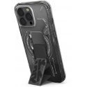 Skinarma Helio Apple iPhone 16 Pro 6.3" Magnetic Charging + Grip Stand phone case in black color Skinarma Helio Apple iPhone 16 Pro 6.3" Magnetic Charging + Grip Stand phone case in black color