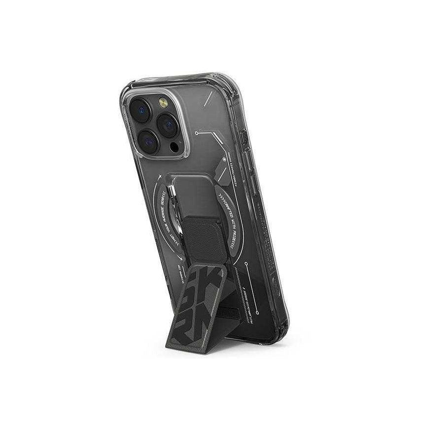 Skinarma Helio Apple iPhone 16 Pro 6.3" Magnetic Charging + Grip Stand dėklas telefonui juodos spalvos – 2