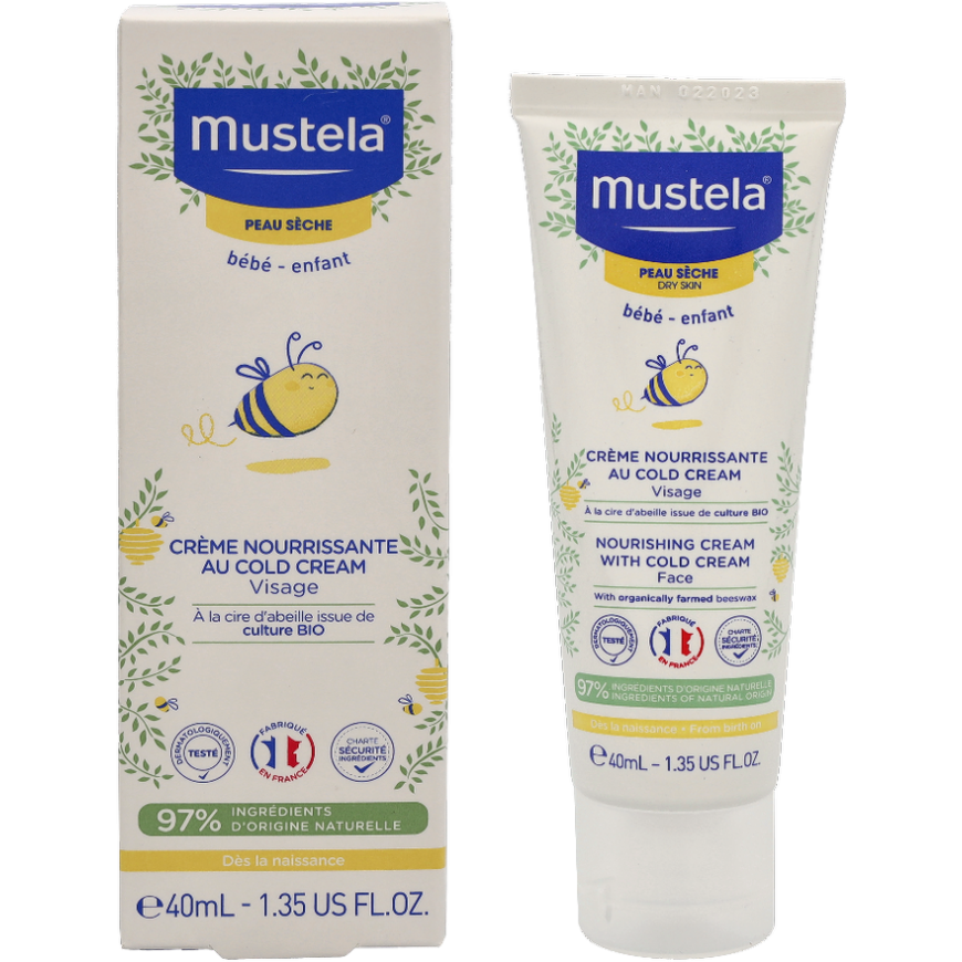 Mustela Maitinamasis kremas su šaltu kremu drėkinamasis ir atpalaiduojantis kremas vaikams 40ml – 2