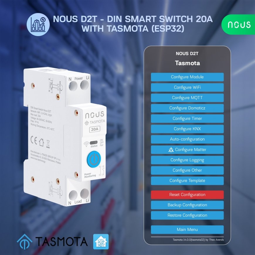 NOUS D2T DIN Smart Switch 20A