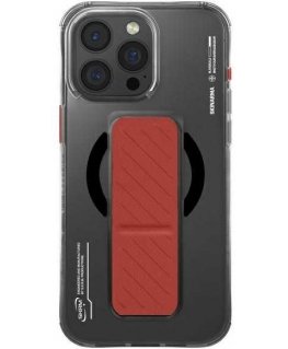Skinarma Axon Apple iPhone 16 Pro 6.3" Magnetic Charging + Grip Stand phone case in black color