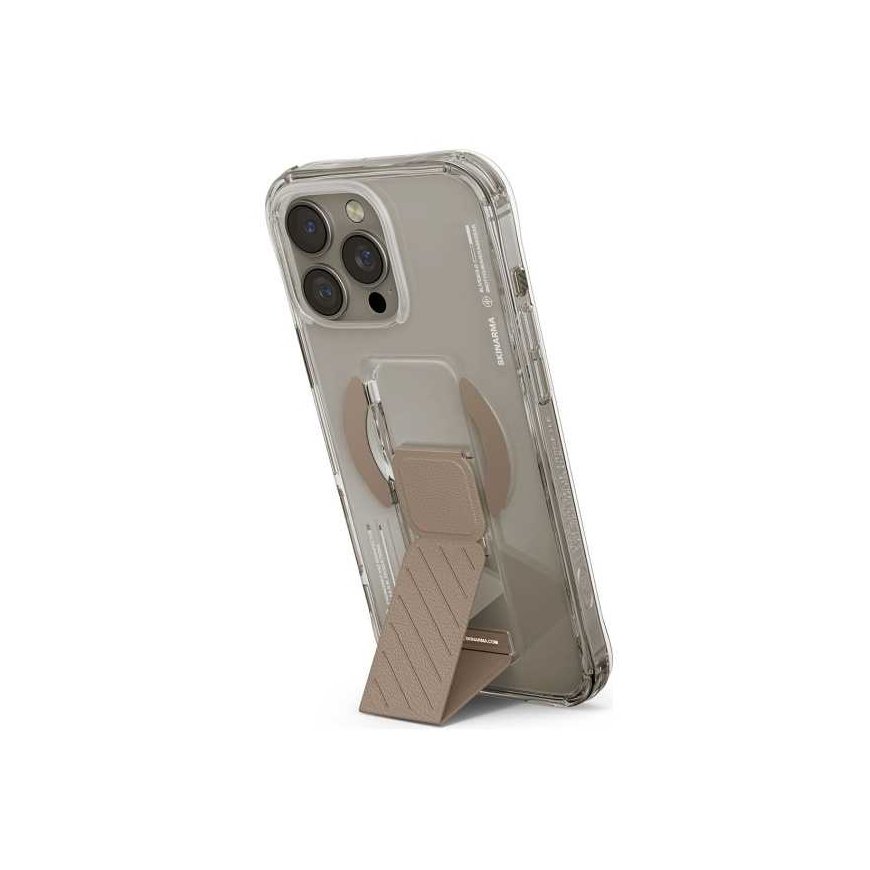 Skinarma Axon Apple iPhone 16 Pro 6.3" Magnetic Charging + Grip Stand dėklas telefonui šampano spalvos – 2