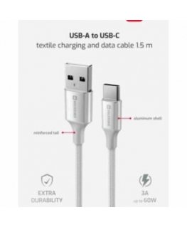 Swissten Textile II USB - USB-C Data and Charching Cable 1.5m