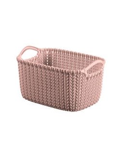 Basket Knit XS rectangle 3L 25x18x14cm light grey