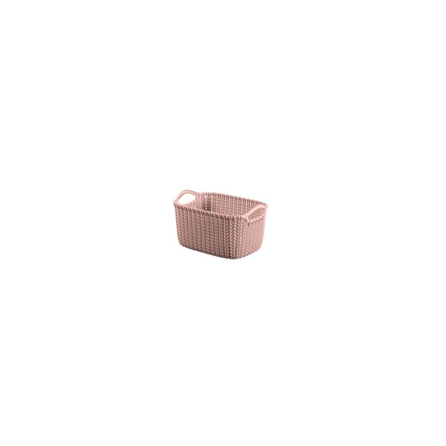 Basket Knit XS rectangle 3L 25x18x14cm light grey