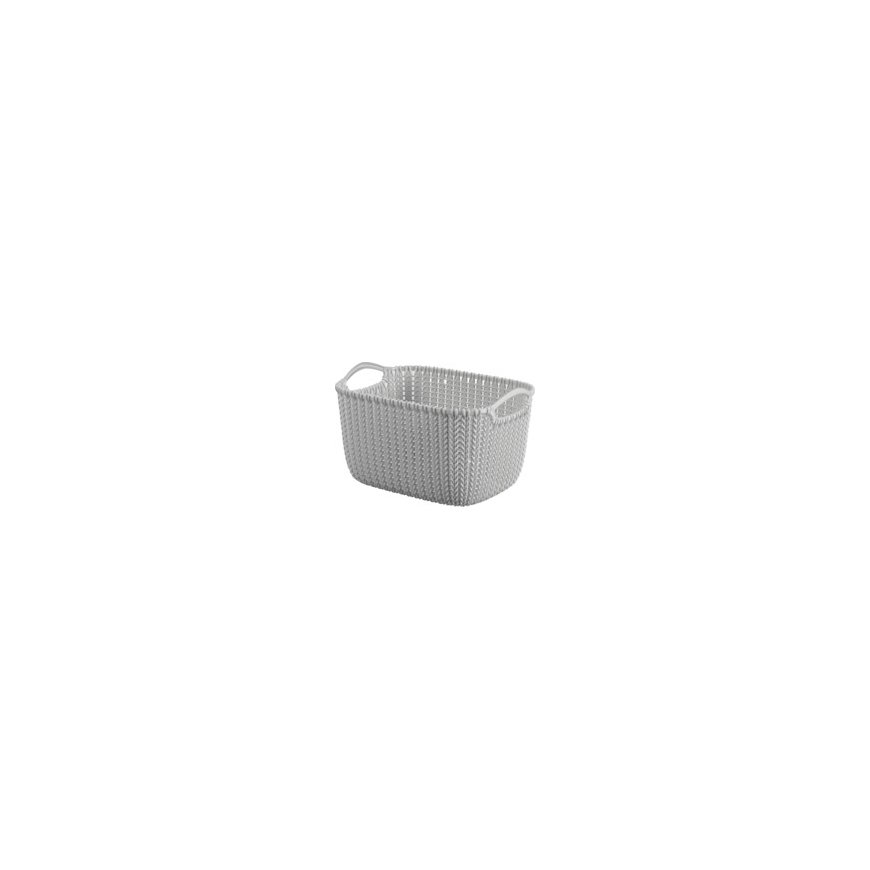 Basket Knit XS rectangle 3L 25x18x14cm light grey – 2
