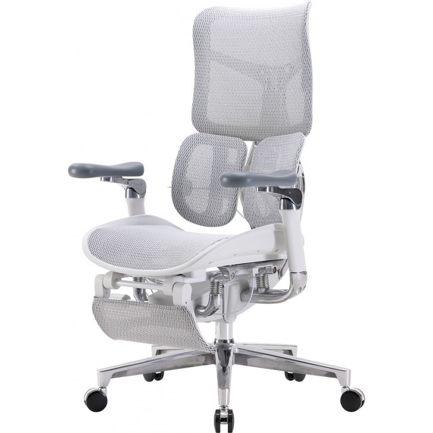 Sihoo Doro S300 ergonomic office chair with footrest, white