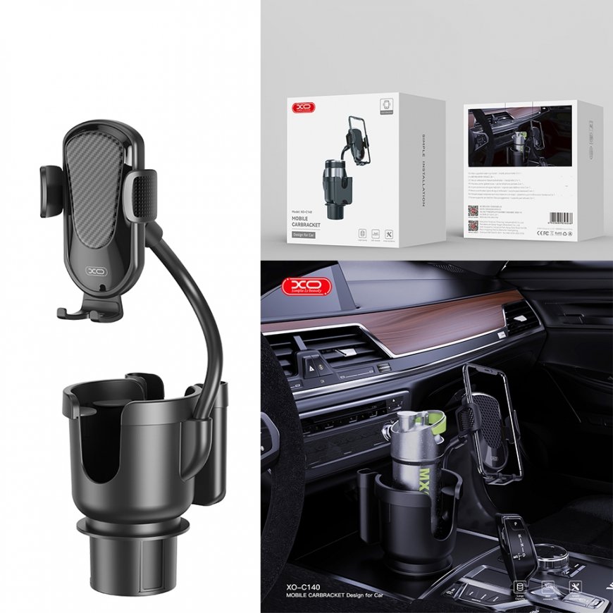 XO car holder C140 black to the cup holder