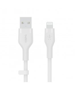 Belkin Cbl Scicone USB-A LTG 2M blc Valkoinen