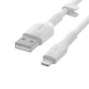 Belkin Cbl Scicone USB-A LTG 2M blc Valkoinen