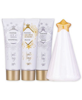 Kūno priežiūros dovanų rinkinys Accentra Winter Magic (60 ml dušo gelis, 60 ml kūno losjonas, 60 ml rankų ir nagų kremas, 100 g 